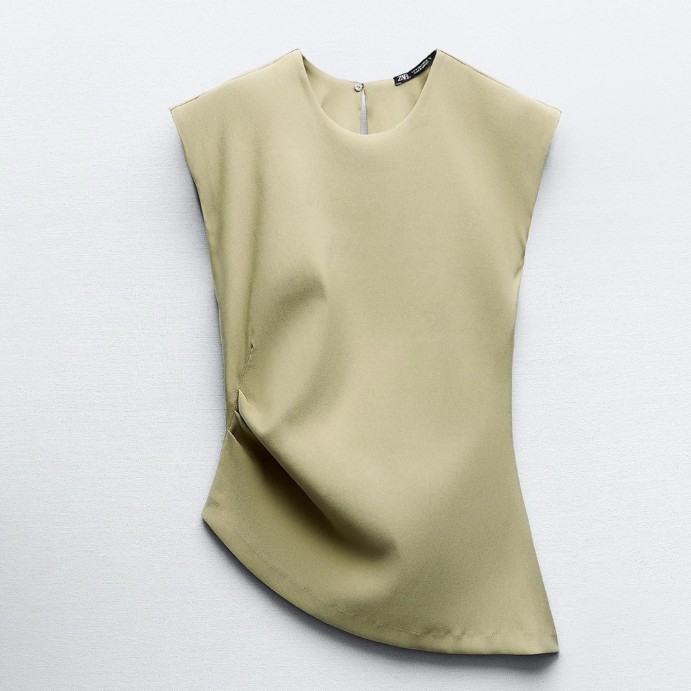 Elegant Cream Sleeveless Top